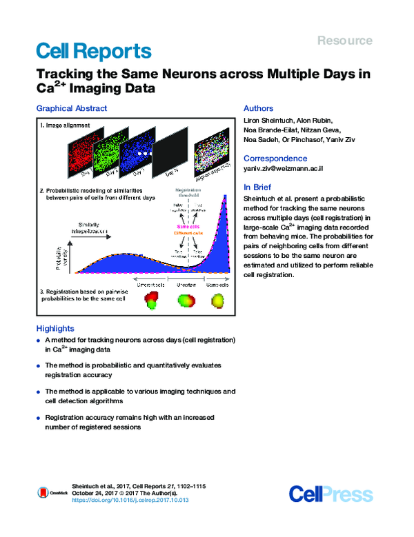(PDF) Tracking the Same Neurons across Multiple Days in Ca2+ Imaging Data