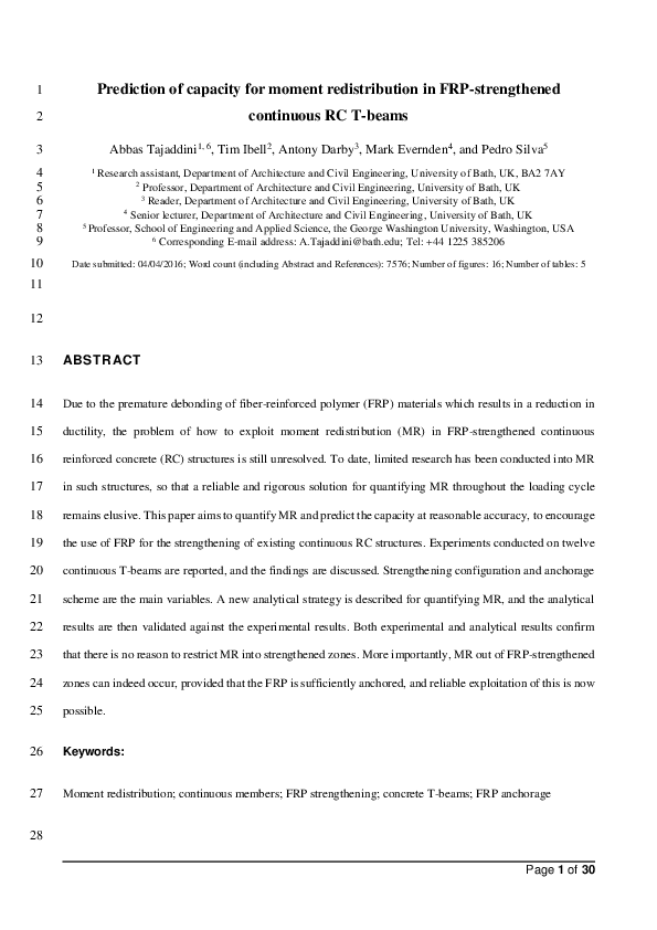 (PDF) Prediction of Capacity for Moment Redistribution in FRP ...