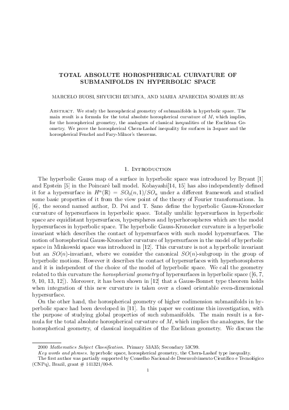 (PDF) Total absolute horospherical curvature of submanifolds in ...