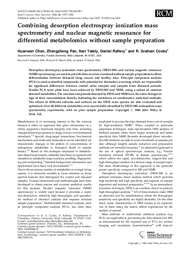 (PDF) Combining desorption electrospray ionization mass spectrometry ...
