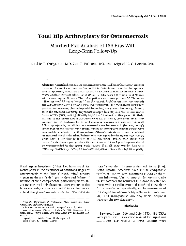 (PDF) Total hip arthroplasty in hereditary multiple exostoses with
