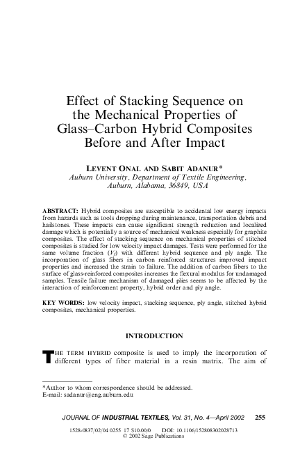 (PDF) Effect of Stacking Sequence on the Mechanical Properties of Glass ...
