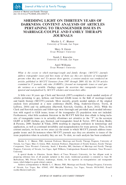 (PDF) Shedding light on thirteen years of darkness: Content analysis of ...