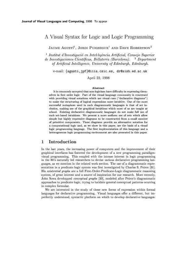 (PDF) A Visual Syntax for Logic and Logic Programming