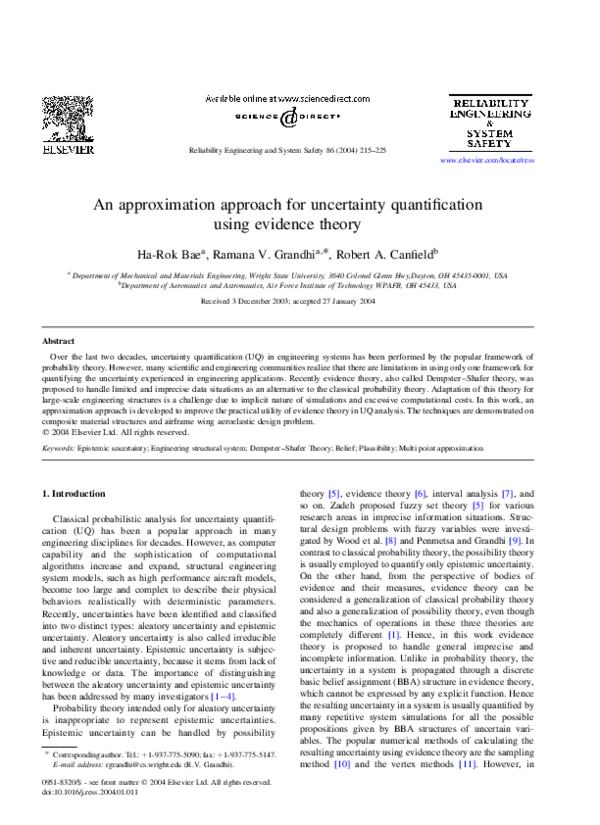 (PDF) An approximation approach for uncertainty quantification using ...