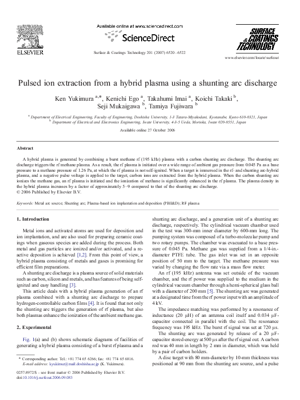 (PDF) Pulsed ion extraction from a hybrid plasma using a shunting arc ...