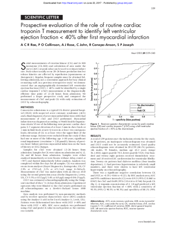 (PDF) Prospective evaluation of the role of routine cardiac troponin T ...