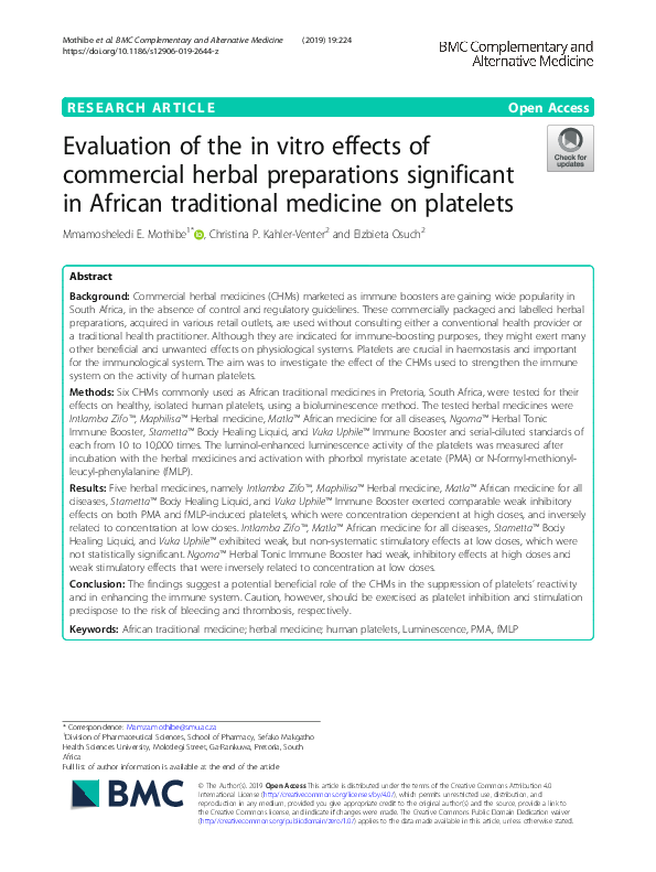 (PDF) Evaluation of the in vitro effects of commercial herbal ...