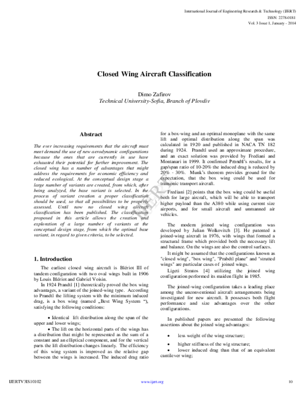 Classification essay aircraft picture