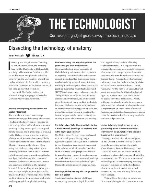 (PDF) Dissecting the technology of anatomy