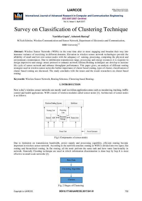(PDF) Survey on Classification of Clustering Technique