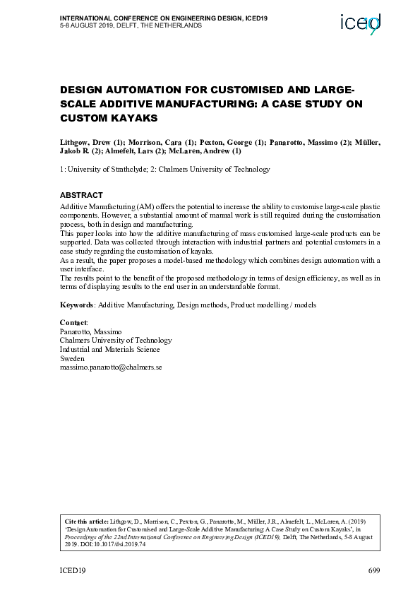 (PDF) Design Automation for Customised and Large-Scale Additive ...