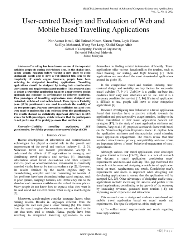 (PDF) User-centred Design and Evaluation of Web and Mobile based ...