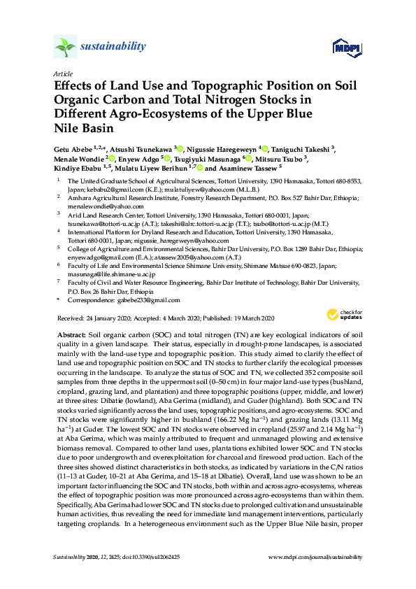 (PDF) Effects of Land Use and Topographic Position on Soil Organic ...