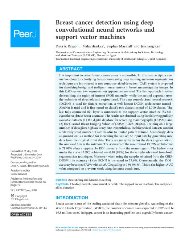 (PDF) Breast cancer detection using deep convolutional neural networks ...