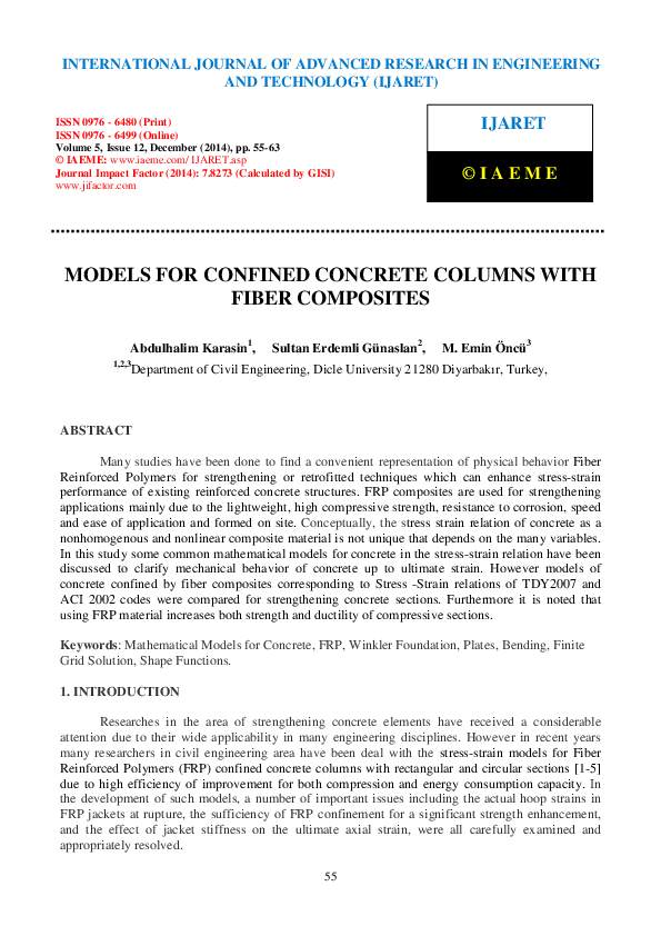 (PDF) Models for Confined Concrete Columns with Fiber Composites