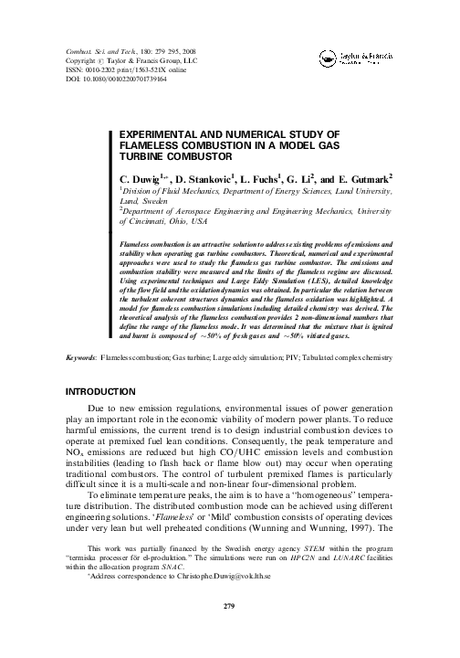 (PDF) Experimental and Numerical Study of Flameless Combustion in a ...