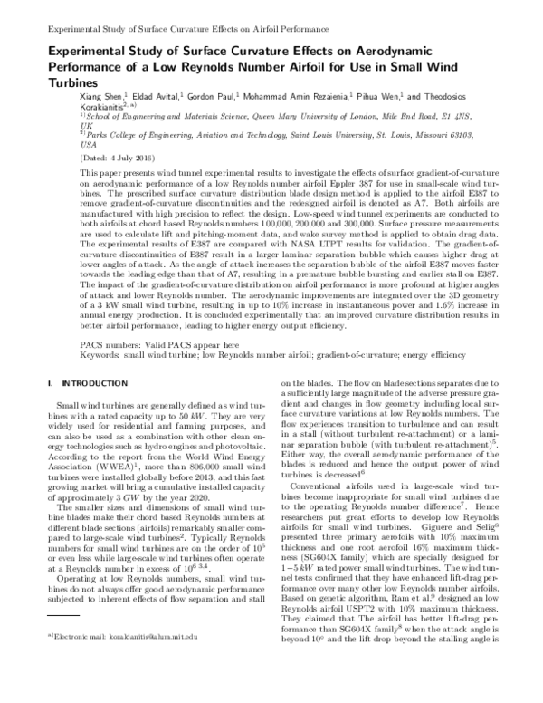 (PDF) Experimental study of surface curvature effects on aerodynamic ...