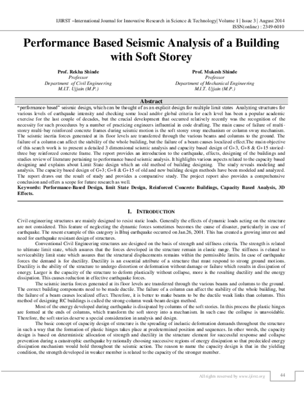 (PDF) Performance Based Seismic Analysis of Buildings
