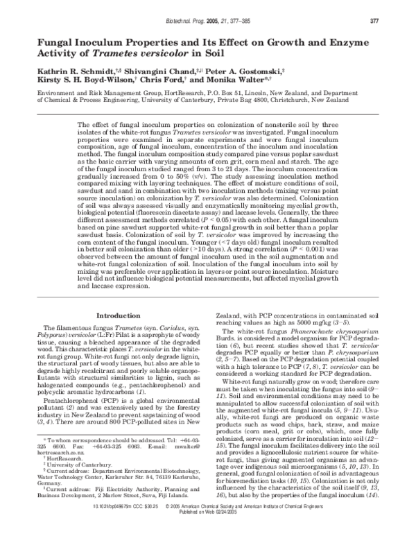 (PDF) Fungal Inoculum Properties and Its Effect on Growth and Enzyme ...