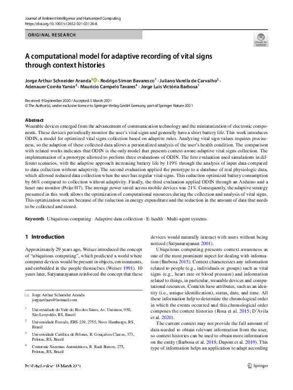 (PDF) A computational model for adaptive recording of vital signs ...