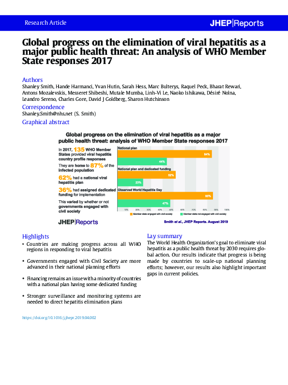 (PDF) Global progress on the elimination of viral hepatitis as a major ...