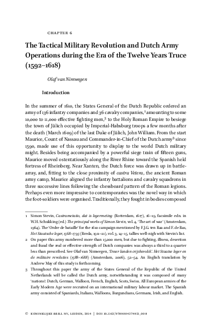 (PDF) The Tactical Military Revolution and Dutch Army Operations during ...
