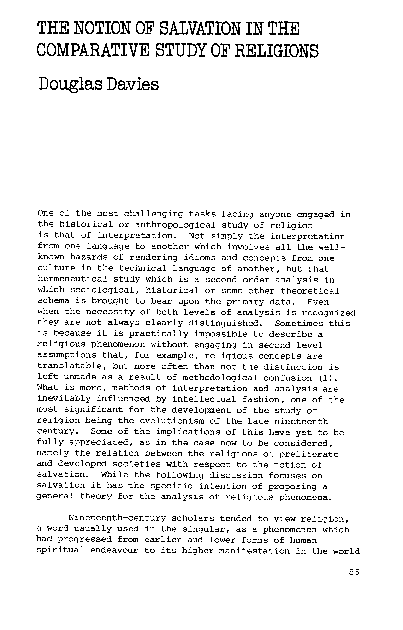 (PDF) The notion of salvation in the comparative study of religions