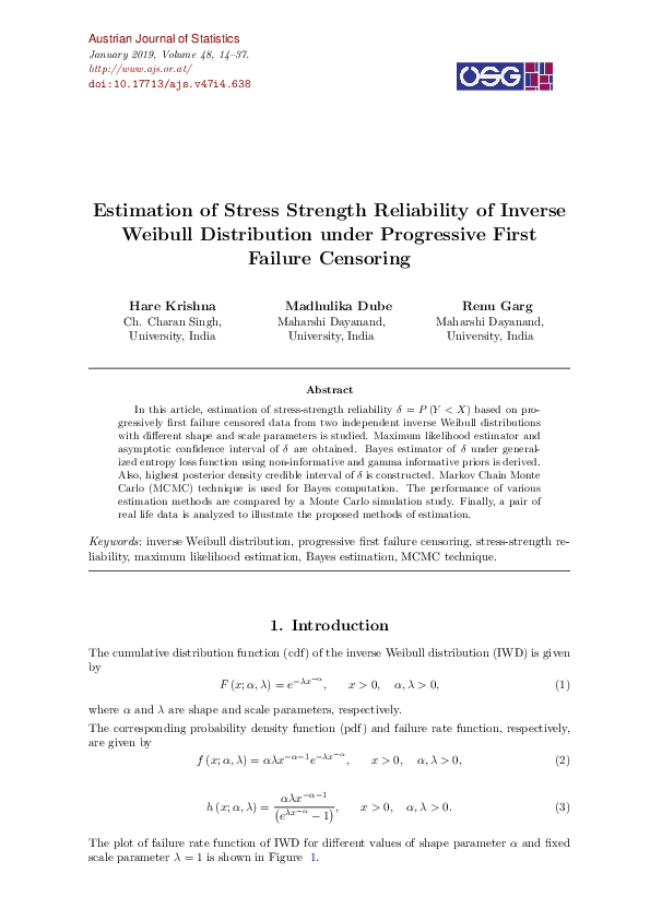 (PDF) Estimation of Stress Strength Reliability of Inverse Weibull ...