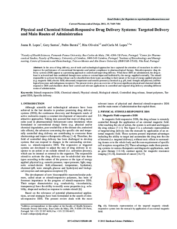 (PDF) Physical and Chemical Stimuli-Responsive Drug Delivery Systems ...