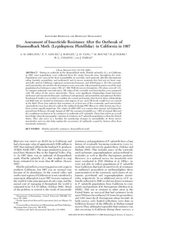 (PDF) Assessment of Insecticide Resistance After the Outbreak of ...