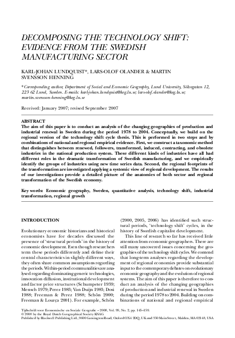 (PDF) Decomposing the Technology Shift: Evidence from the Swedish ...