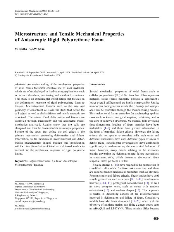 (PDF) Microstructure and Tensile Mechanical Properties of Anisotropic ...