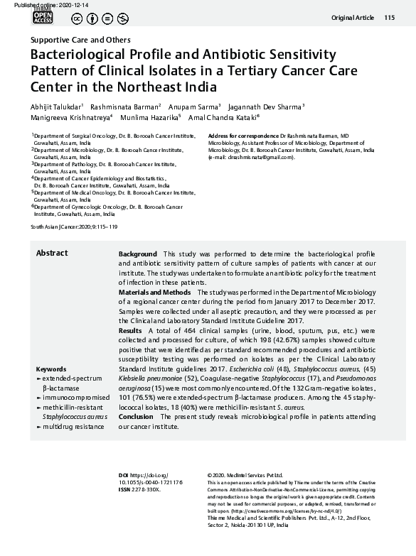 (PDF) Bacteriological Profile and Antibiotic Sensitivity Pattern of ...