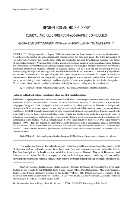(PDF) Benign rolandic epilepsy: clinical and electroencephalographic ...