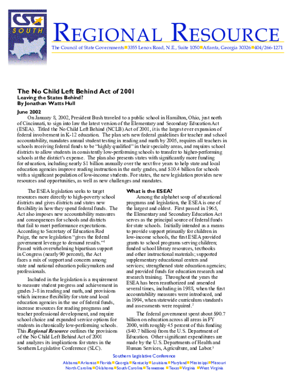 (PDF) No Child Left Behind Act of 2001