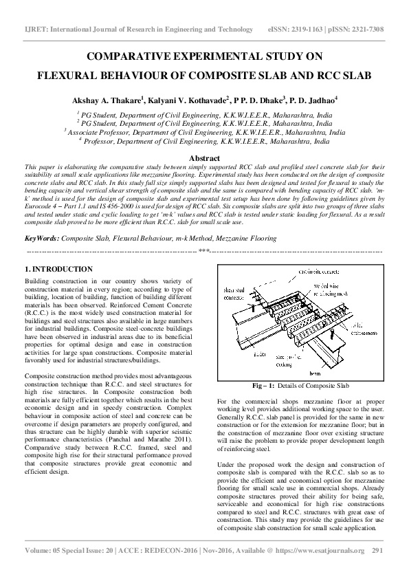 (PDF) Comparative Experimental Study on Flexural Behaviour of Composite ...