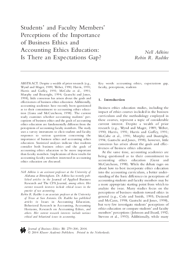 (PDF) Students' and Faculty Members' Perceptions of the Importance of ...