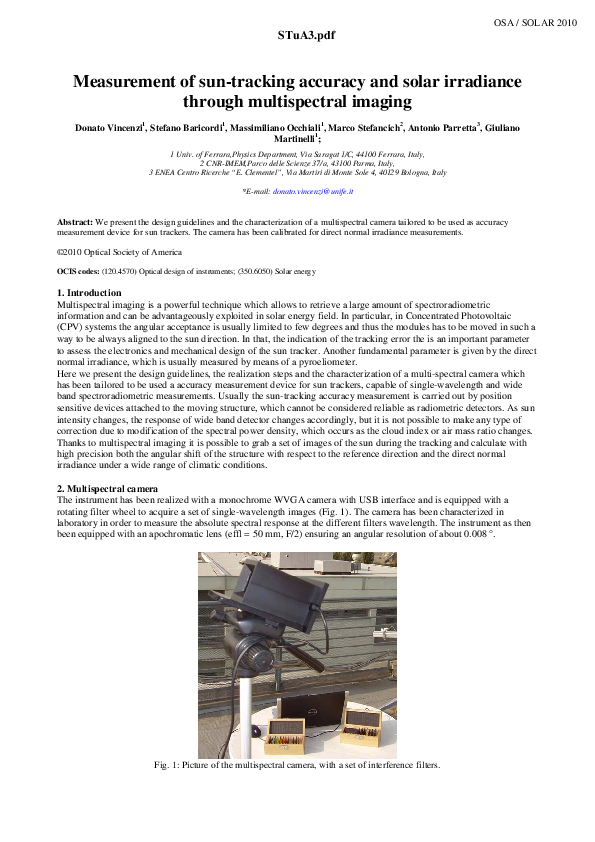 (PDF) Measurement of Sun-Tracking Accuracy and Solar Irradiance through ...