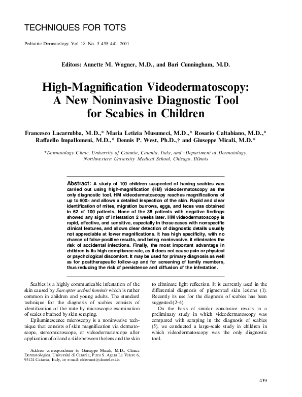 (PDF) High-Magnification Videodermatoscopy: A New Noninvasive ...