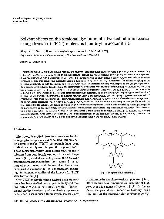 (PDF) Solvent effects on the torsional dynamics of a twisted ...