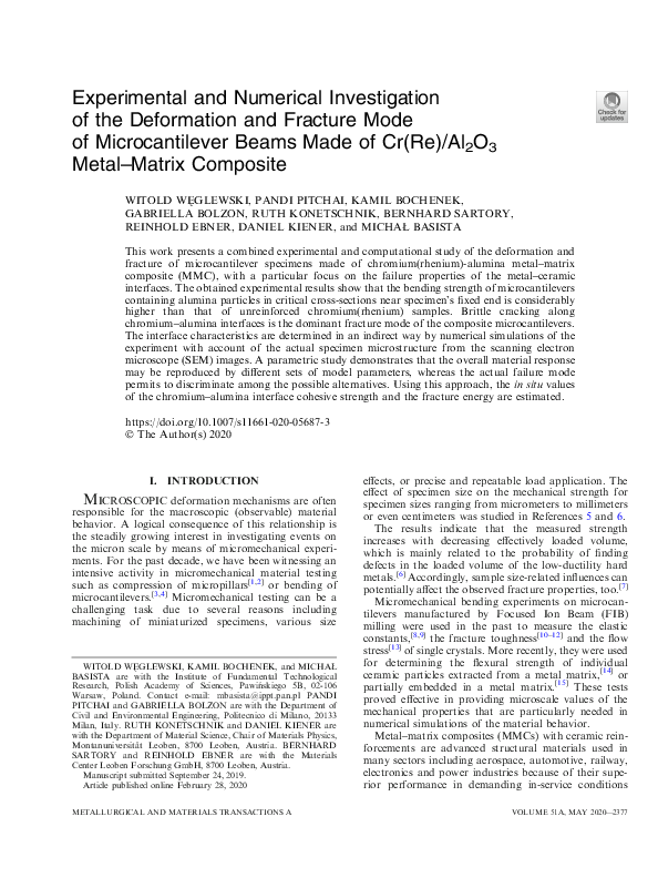 (PDF) Experimental and Numerical Investigation of the Deformation and ...
