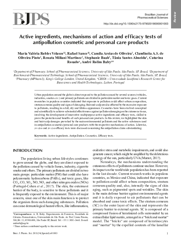 (PDF) Active ingredients, mechanisms of action and efficacy tests of ...