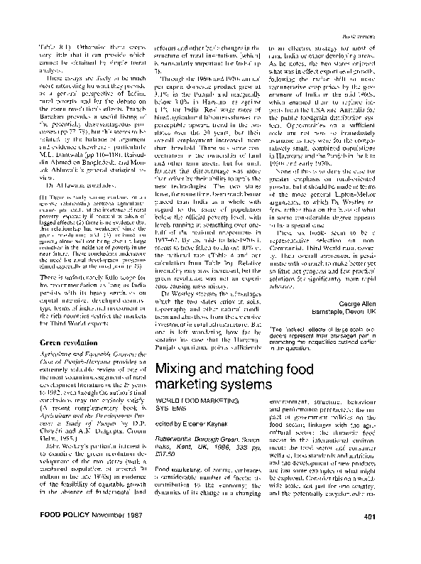 (PDF) World food marketing systems