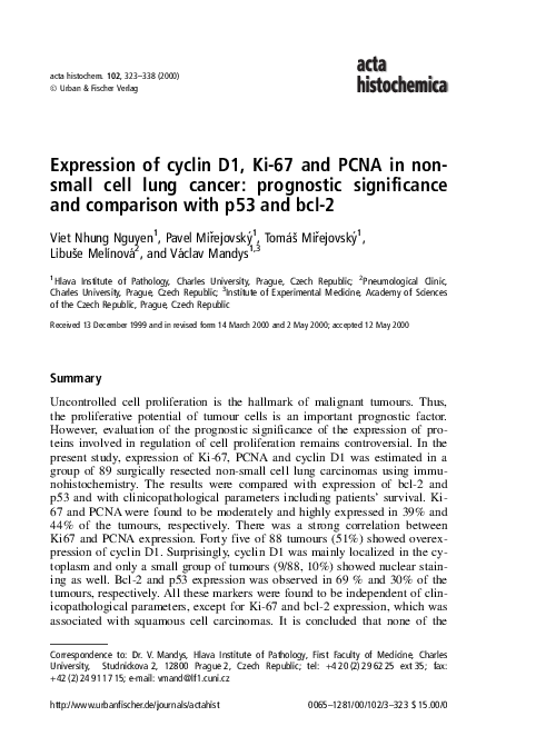 (PDF) Expression of cyclin D1, Ki-67 and PCNA in non-small cell lung ...