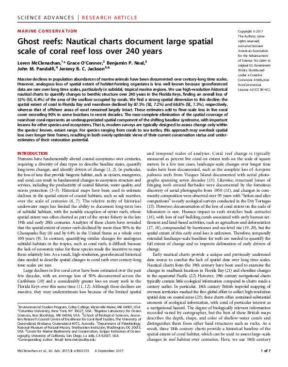 (PDF) Ghost reefs: Nautical charts document large spatial scale of ...