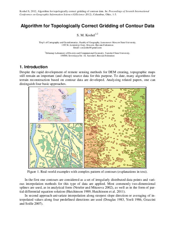 (PDF) Algorithm for Topologically Correct Gridding of Contour Data