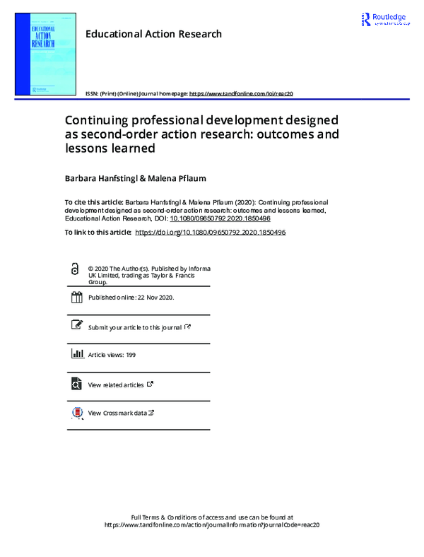 (PDF) Continuing professional development designed as second-order ...