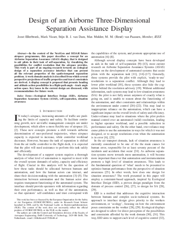 (PDF) Design of an Airborne Three-Dimensional Separation Assistance Display