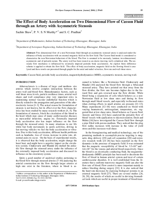 (PDF) The Effect of Body Acceleration on Two Dimensional Flow of Casson ...